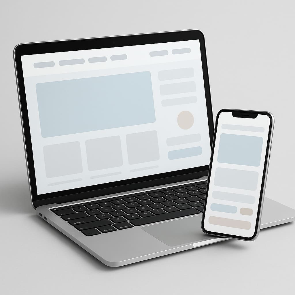 Responsives Website-Design auf Laptop und Smartphone